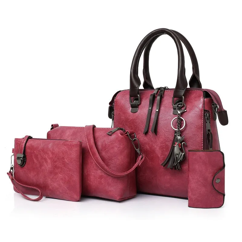 New 4pcs/Set High Quality Ladies Handbags