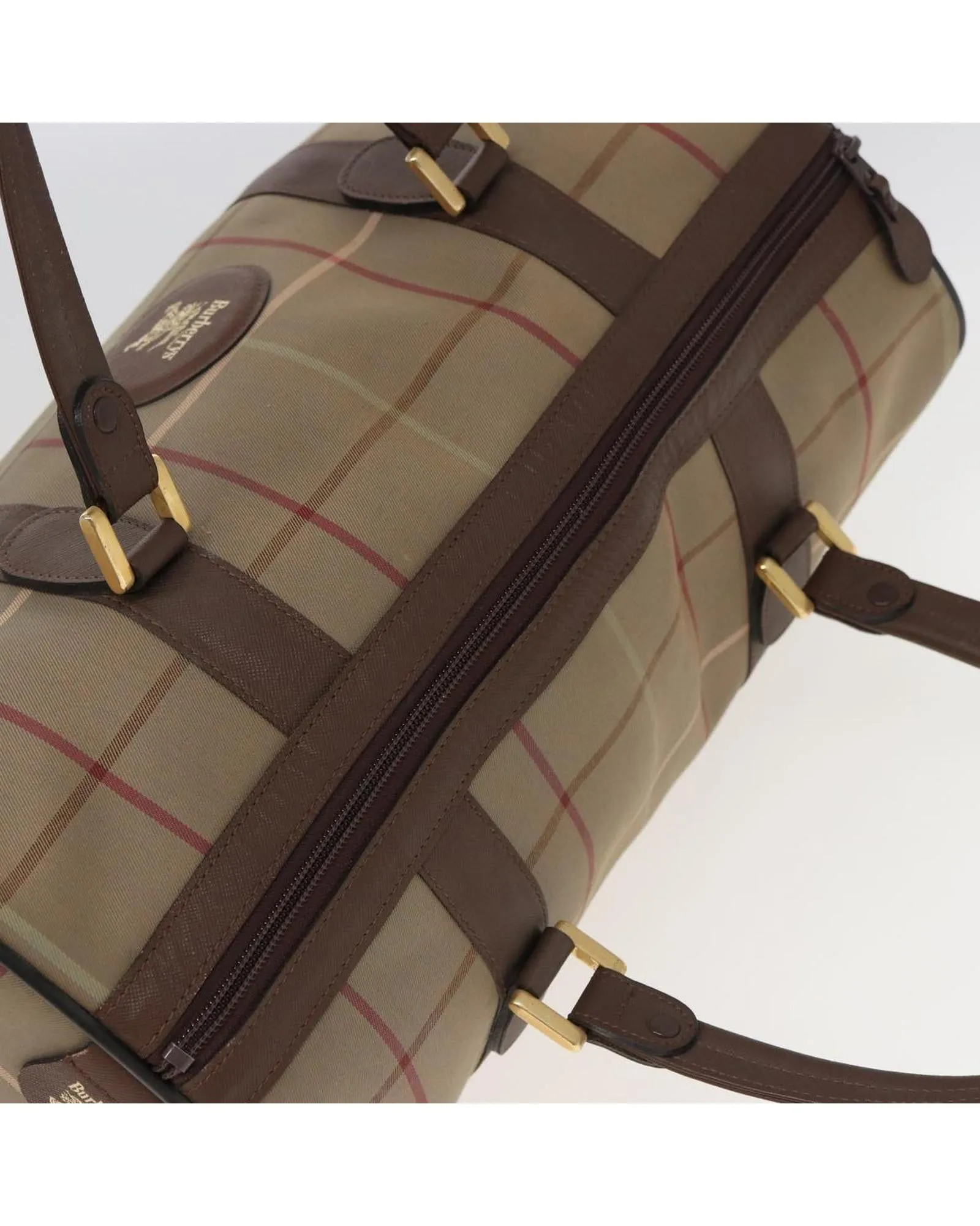 Nova Check Canvas Boston Bag with Handle Drop