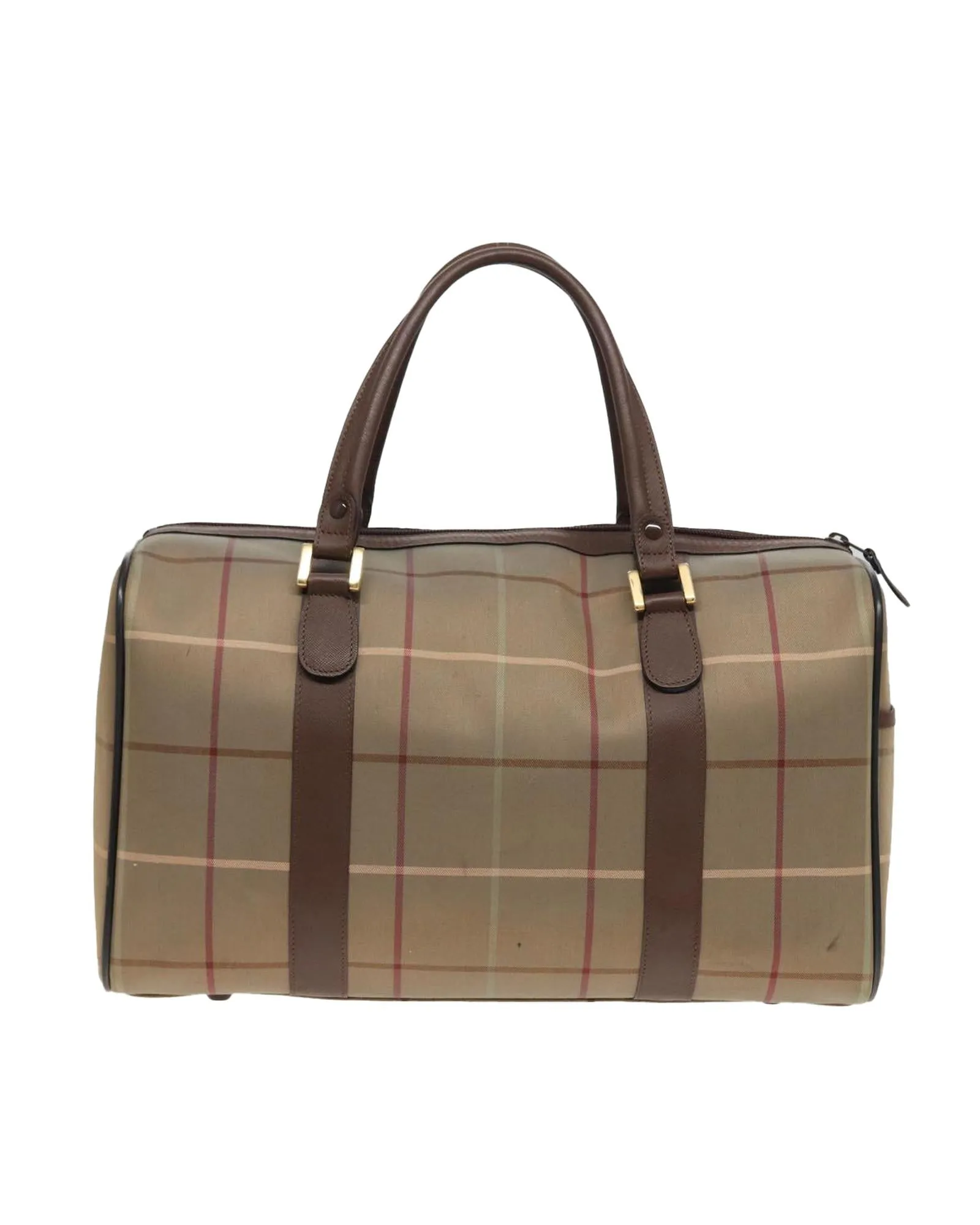 Nova Check Canvas Boston Bag with Handle Drop