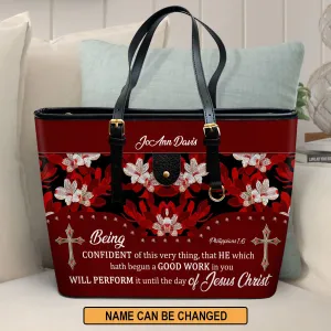 Personalized Large Leather Tote Bag Bag - Spiritual Gifts For Christian Women