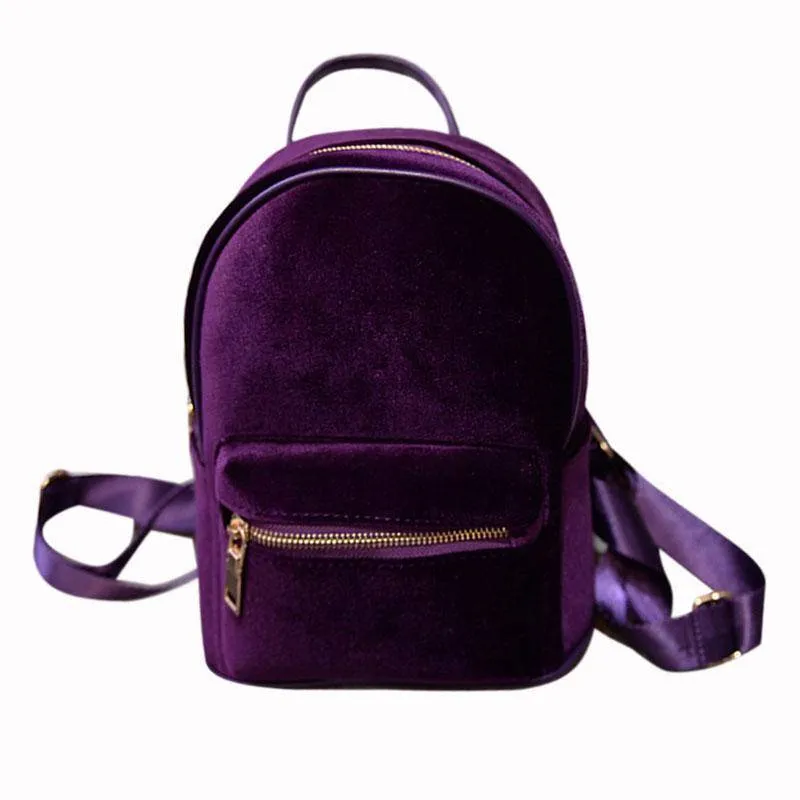 Petite Velvet Designer Backpack Soft Backpack