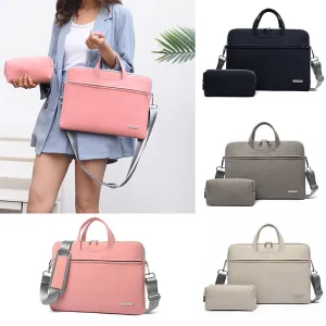 PU Leather Women Laptop Bag Notebook Carrying Case Briefcase For Macbook Air 13.3 14 15.6 Inch Men Handbags Shoulder Mouse Bag