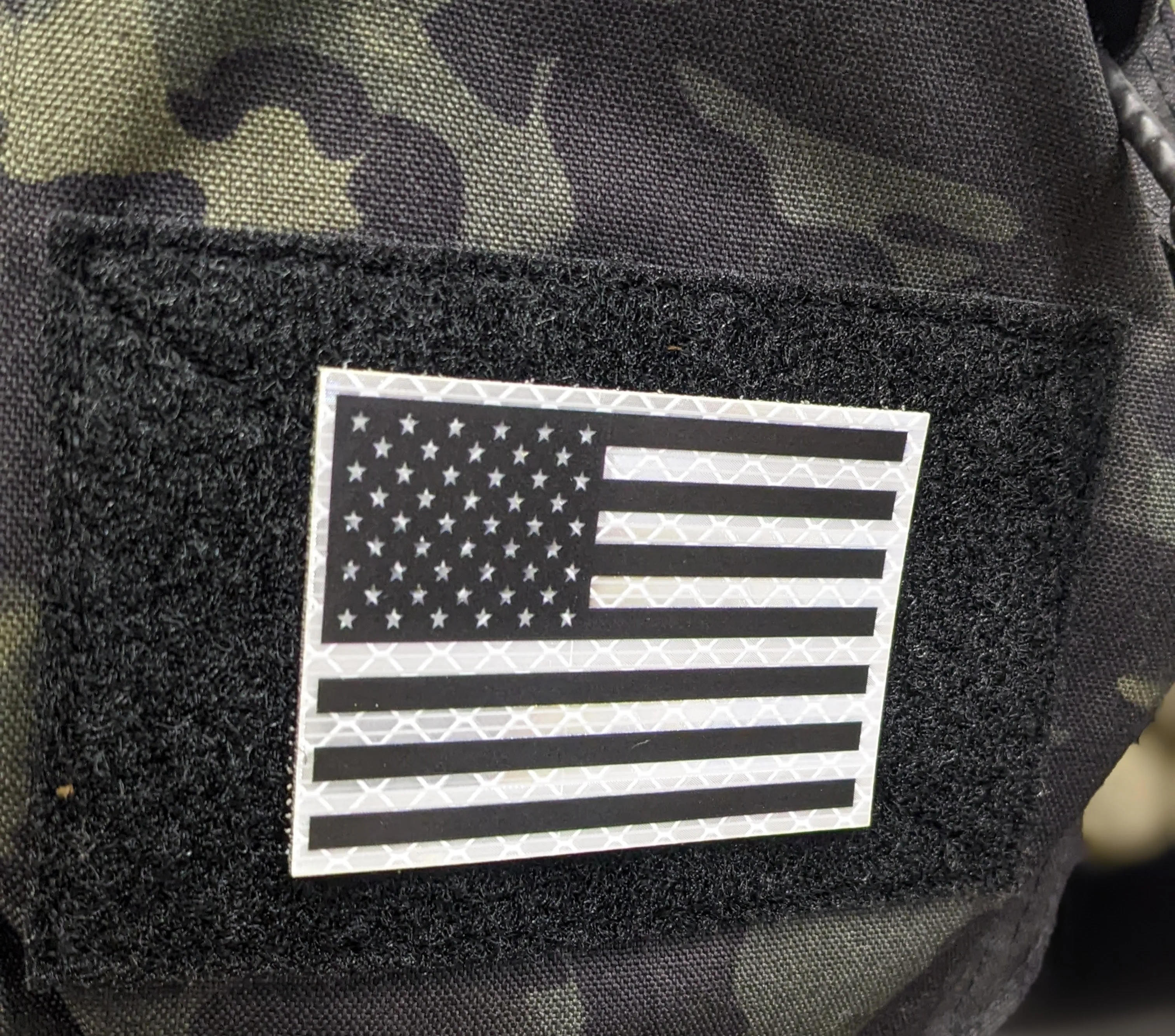 Reflective Black American Flag Patch