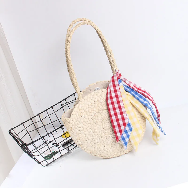 Retro Rattan Designer Knitted Straw Shoulder Bag