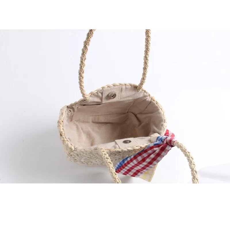 Retro Rattan Designer Knitted Straw Shoulder Bag