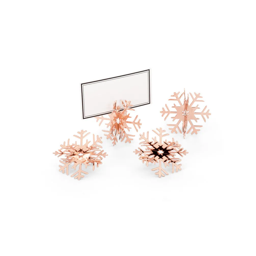 Rose Gold Snowflake Place Card Holder Ornaments