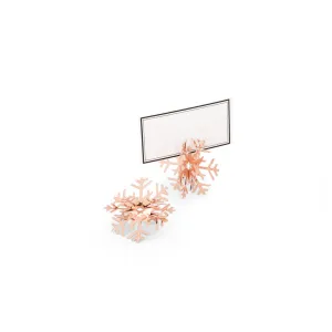 Rose Gold Snowflake Place Card Holder Ornaments