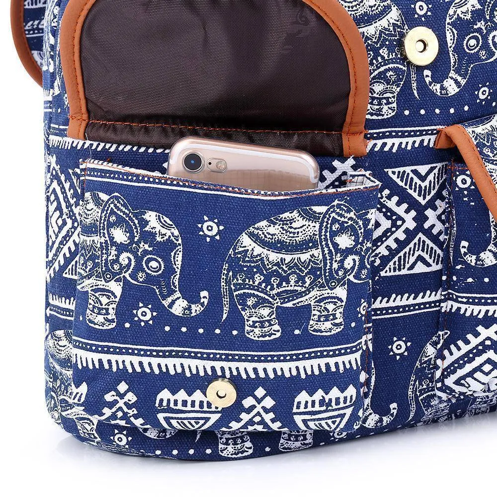 School Bag Bohemian Vintage Women Backpack Drawstring Printing Canvas Bagpack Sac a Dos Femme Rucksack Female