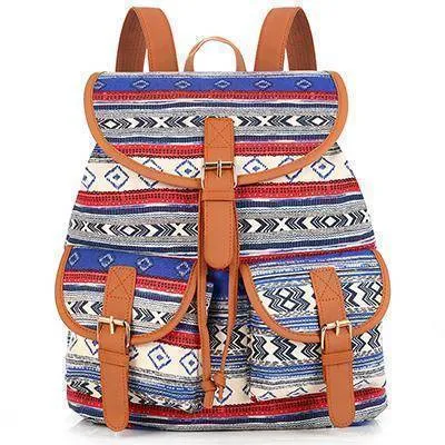 School Bag Bohemian Vintage Women Backpack Drawstring Printing Canvas Bagpack Sac a Dos Femme Rucksack Female