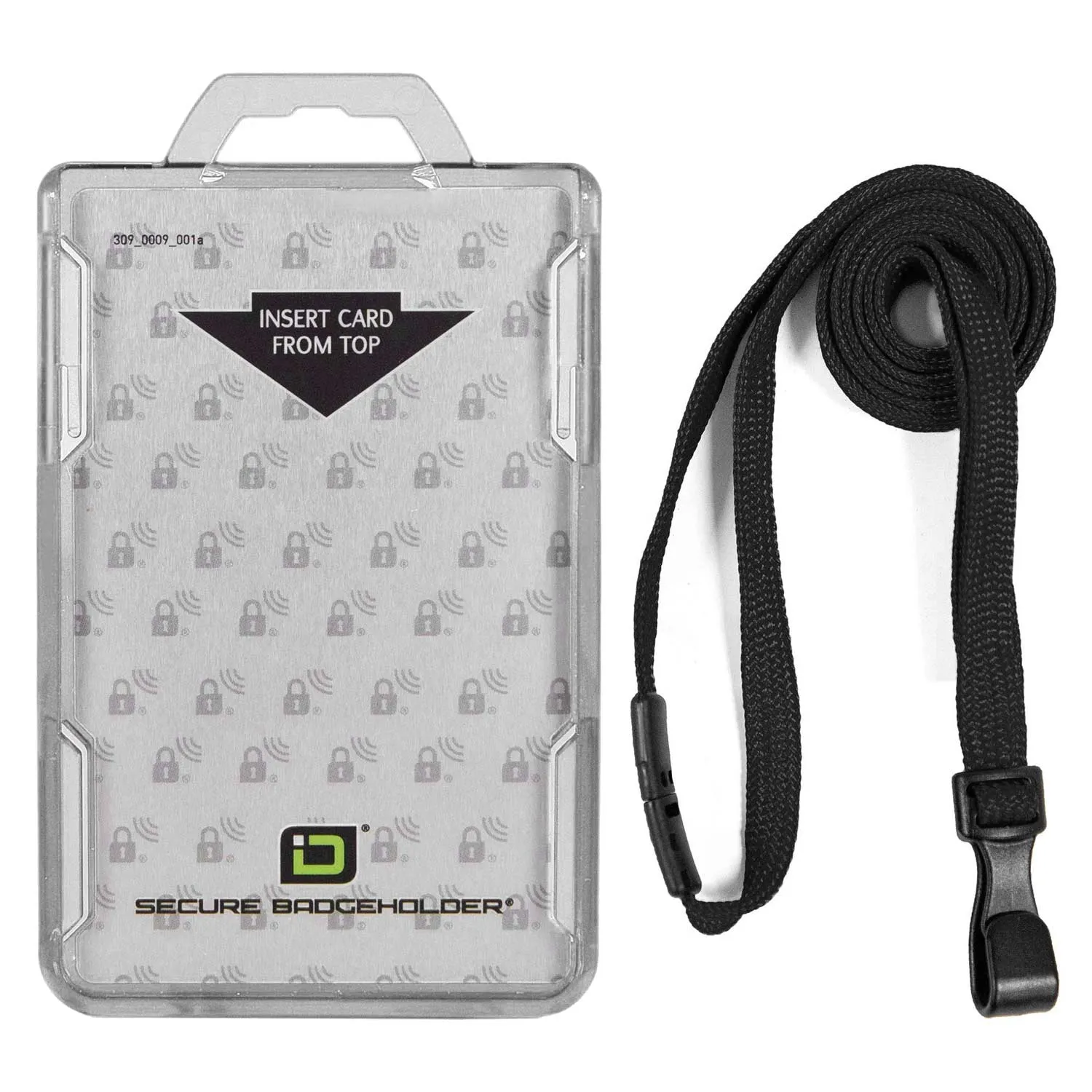 Secure Badge Holder Duolite ® Vertical 2 ID Card Holder, and Lanyard Bundle