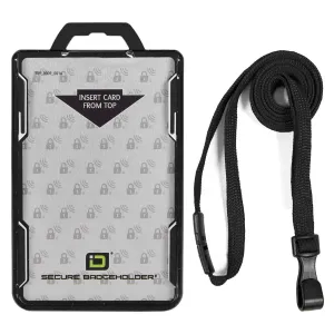 Secure Badge Holder Duolite ® Vertical 2 ID Card Holder, and Lanyard Bundle