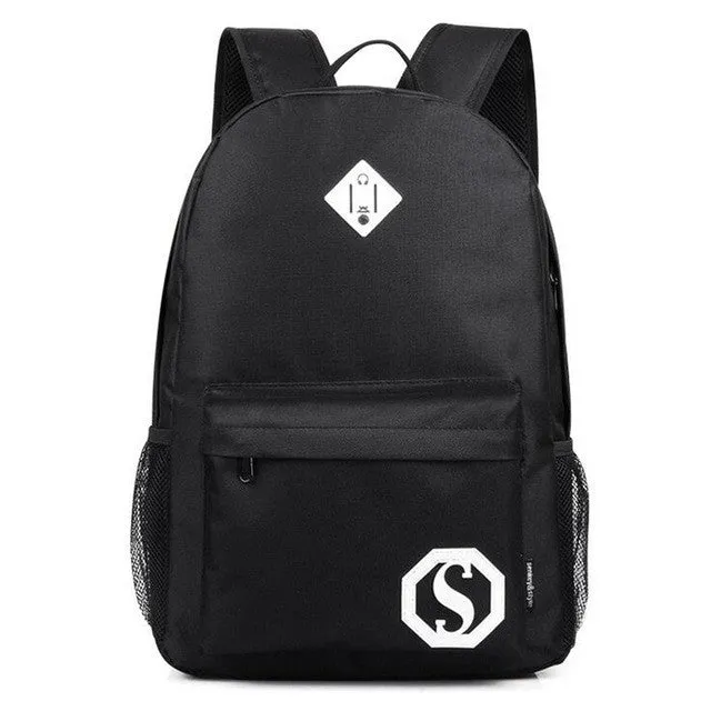 Senkey style Men's Backpack Anime Starry sky Luminous Printing Teenagers Casual Mochila Men Women's Student Cartoon School Bags