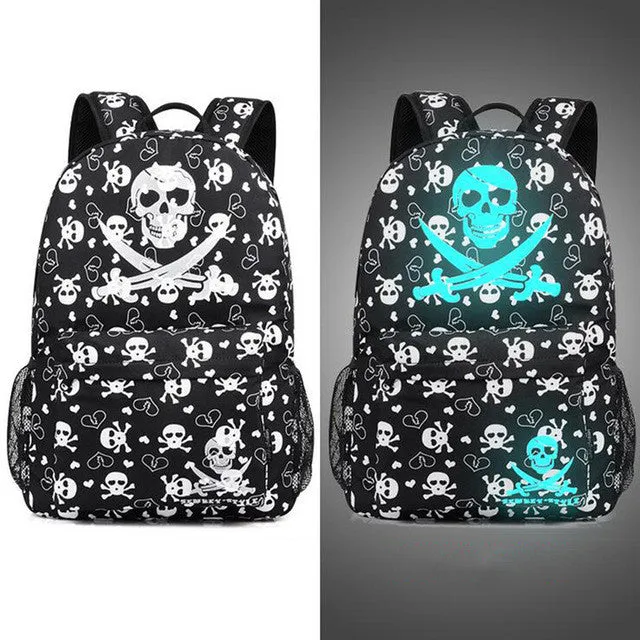 Senkey style Men's Backpack Anime Starry sky Luminous Printing Teenagers Casual Mochila Men Women's Student Cartoon School Bags