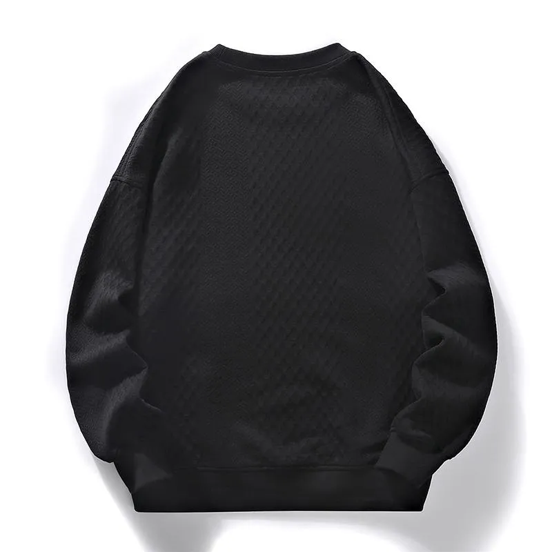 Simplicity Patched Detail Solid Drop Shoulder Sweatshirt