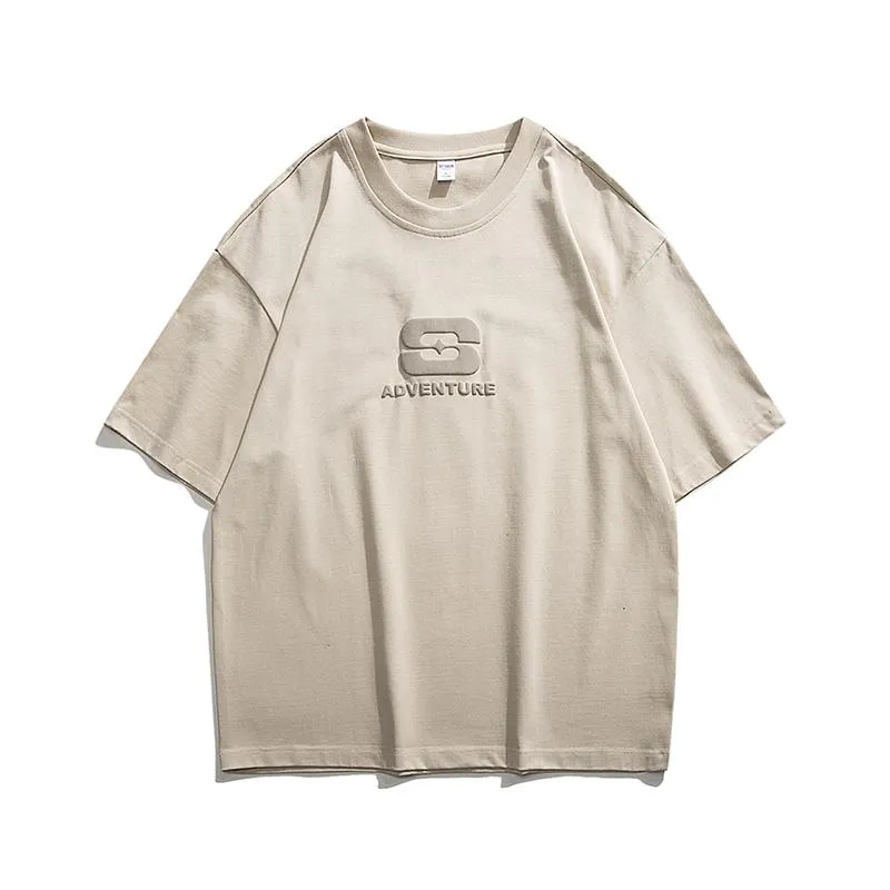 Soft Drop Shoulder Versatile Letter Short Sleeve Tee