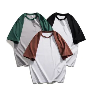 Soft Solid Drop Shoulder Versatile Round Neck Short Sleeve Tee