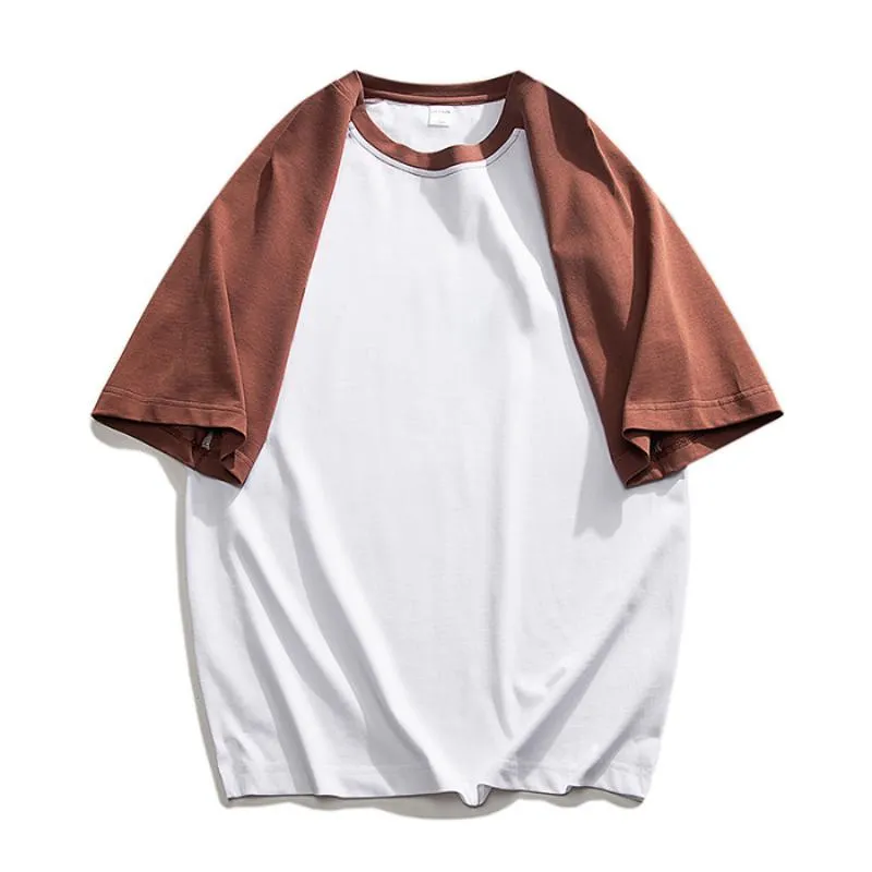 Soft Solid Drop Shoulder Versatile Round Neck Short Sleeve Tee