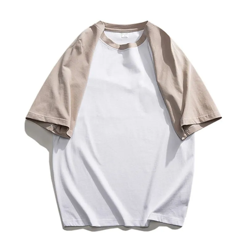 Soft Solid Drop Shoulder Versatile Round Neck Short Sleeve Tee