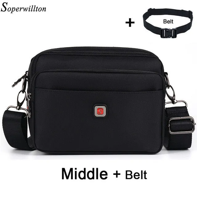 Soperwillton Brand Men's Bag Oxford Zipper Messenger Bag Crossbody Man Famous Brand Design Black Male Bag Bolsa Masculina #1053