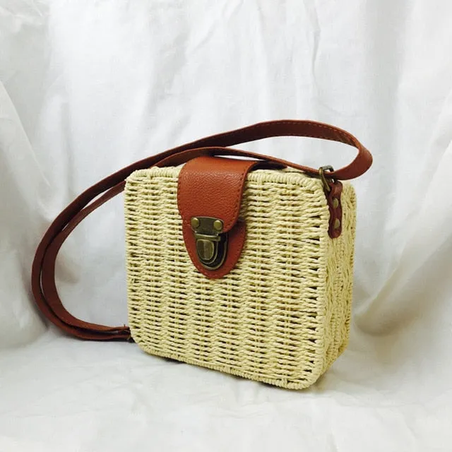 Square Round Mulit Style Straw Bag