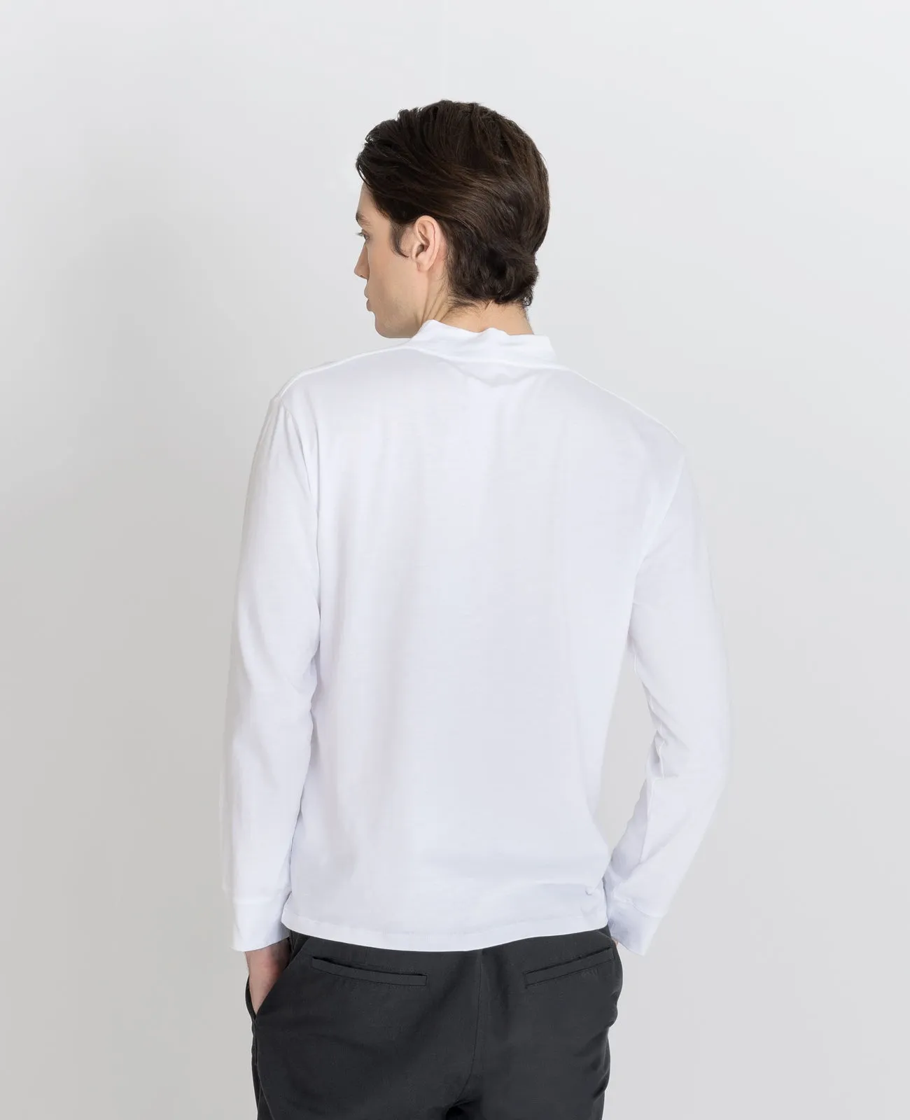 Supima High Neck Long Sleeve Tee