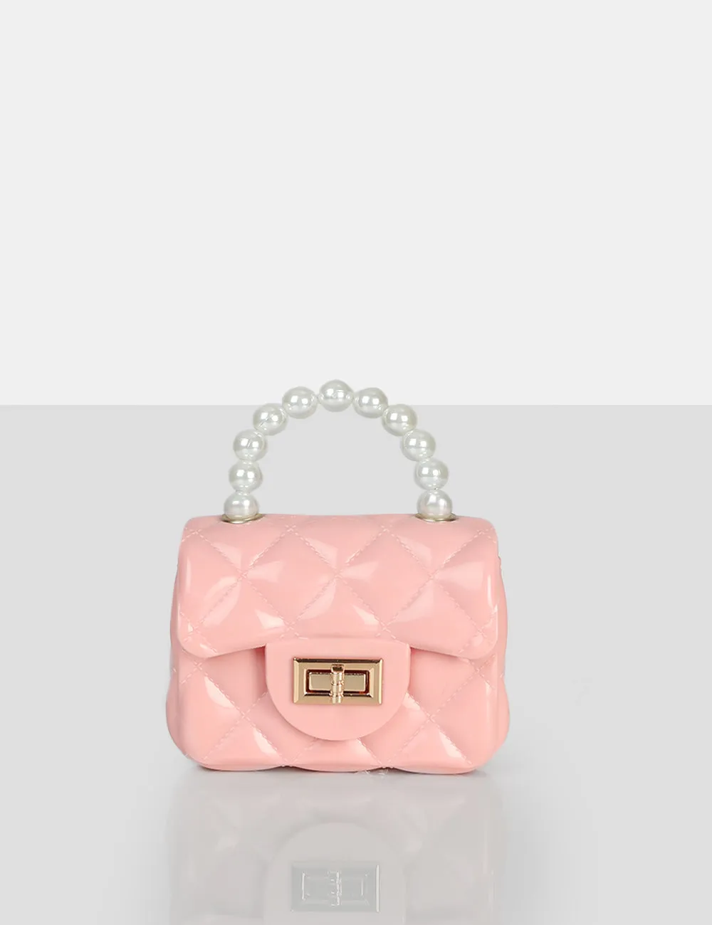 The Iddy Pink Patent Pearl Mini Bag