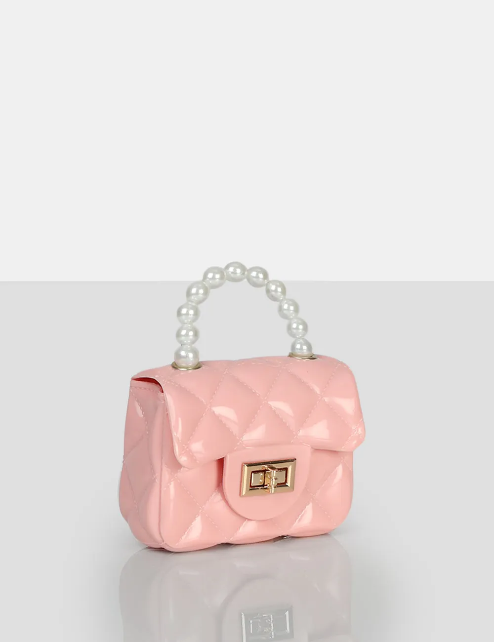 The Iddy Pink Patent Pearl Mini Bag