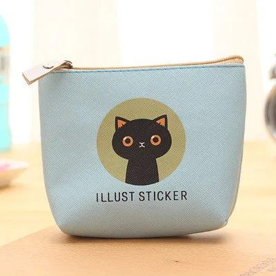 The New Cartoon Cat Waterproof PU Cute Wallet bag Pouch Kids Girl Women Mini Money Bag coin purse Zipper Change Purses Gift