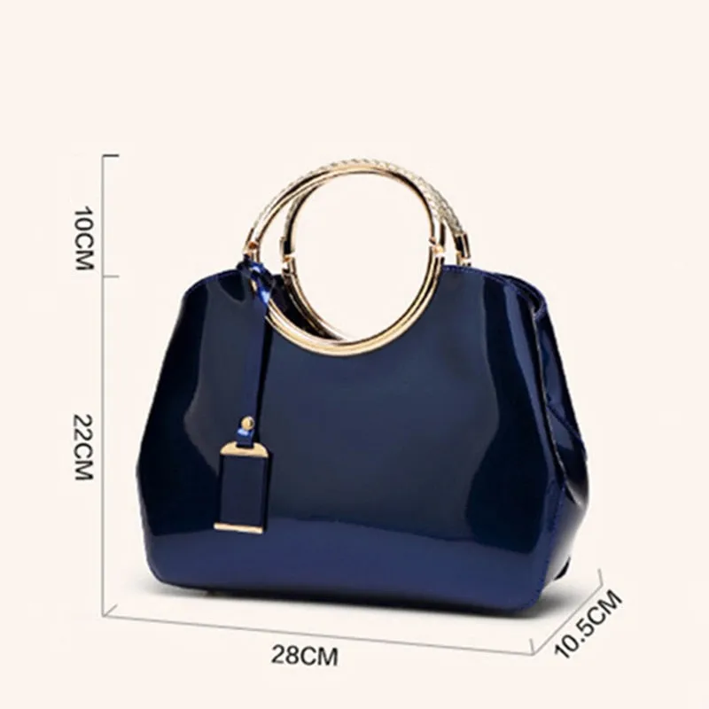 Trendy Patent Leather Crossbody Handbag