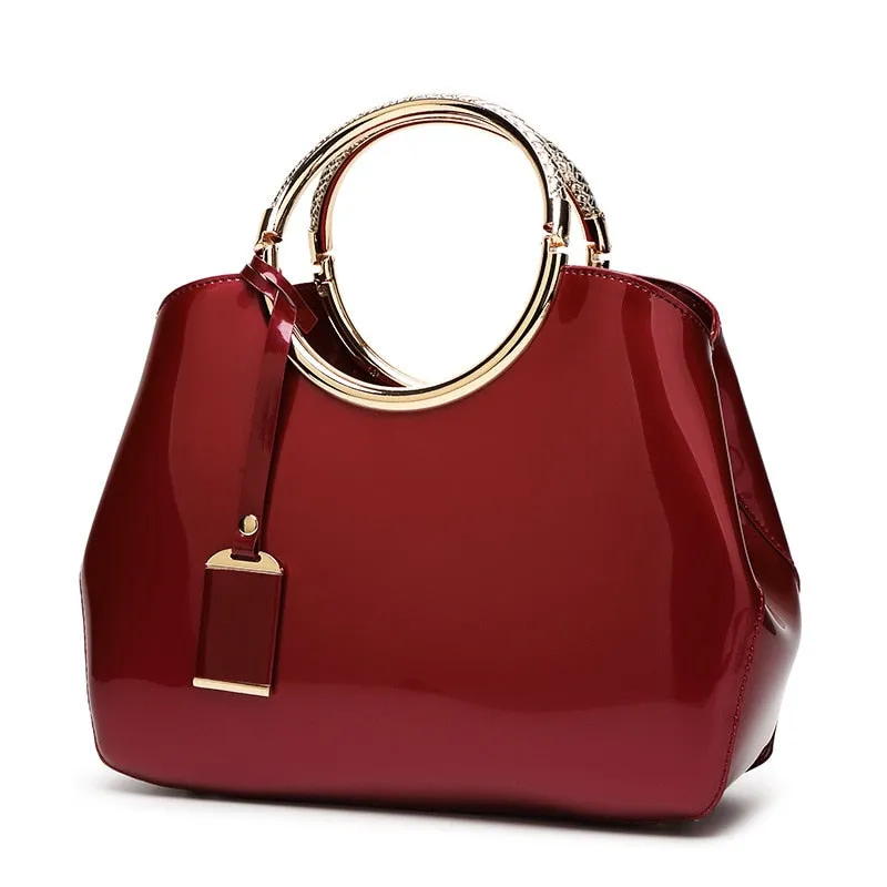 Trendy Patent Leather Crossbody Handbag