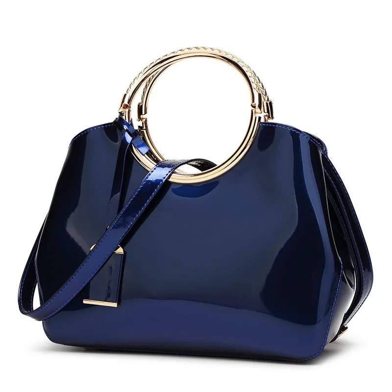 Trendy Patent Leather Crossbody Handbag