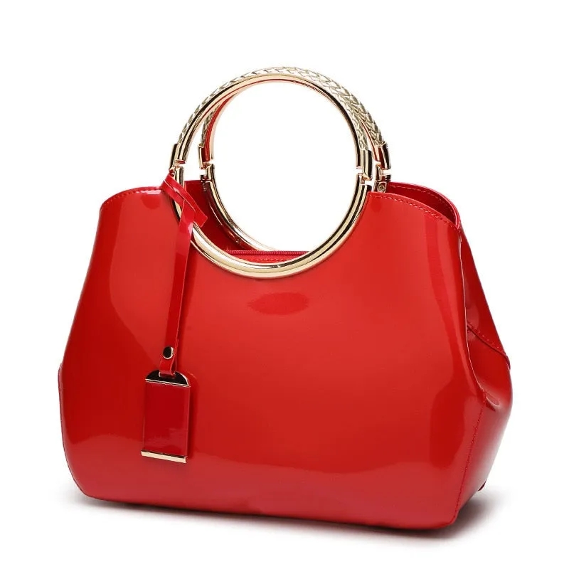 Trendy Patent Leather Crossbody Handbag