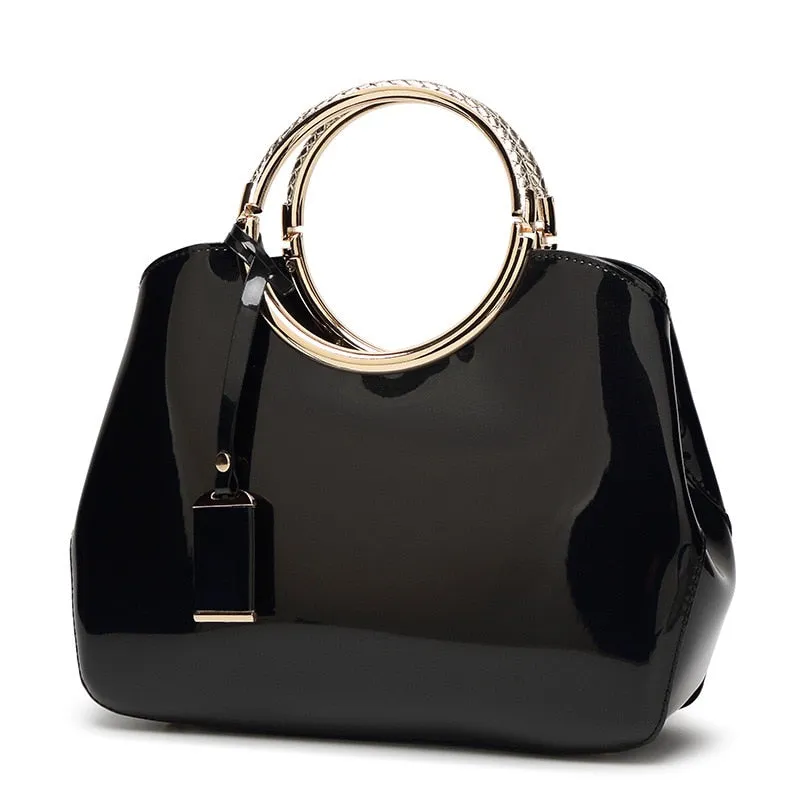 Trendy Patent Leather Crossbody Handbag