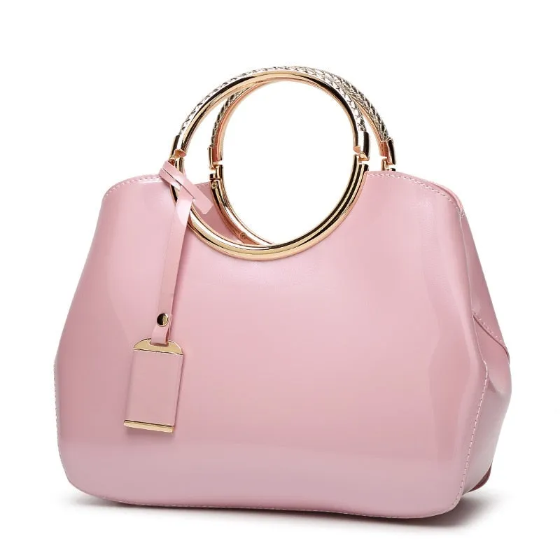 Trendy Patent Leather Crossbody Handbag