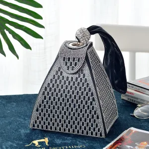 Triangle Rhinestone Covered Handbag for Women