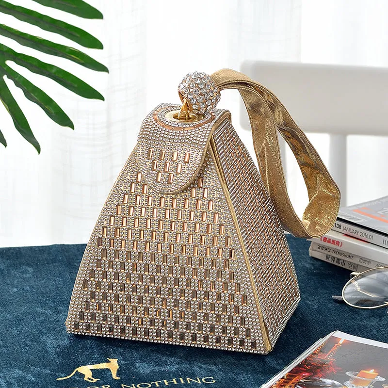 Triangle Rhinestone Covered Handbag for Women