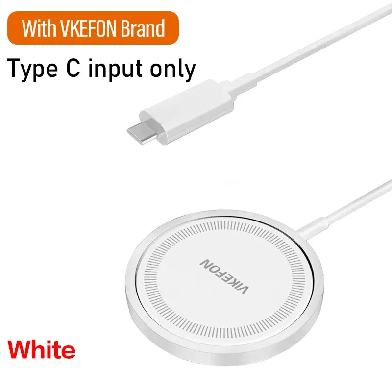 VIKEFON Magnetic Wireless Charger Fast Charging Pad Stand for iPhone 15 14 13 12 Pro Airpods PD Magnet Phone Chargers Station