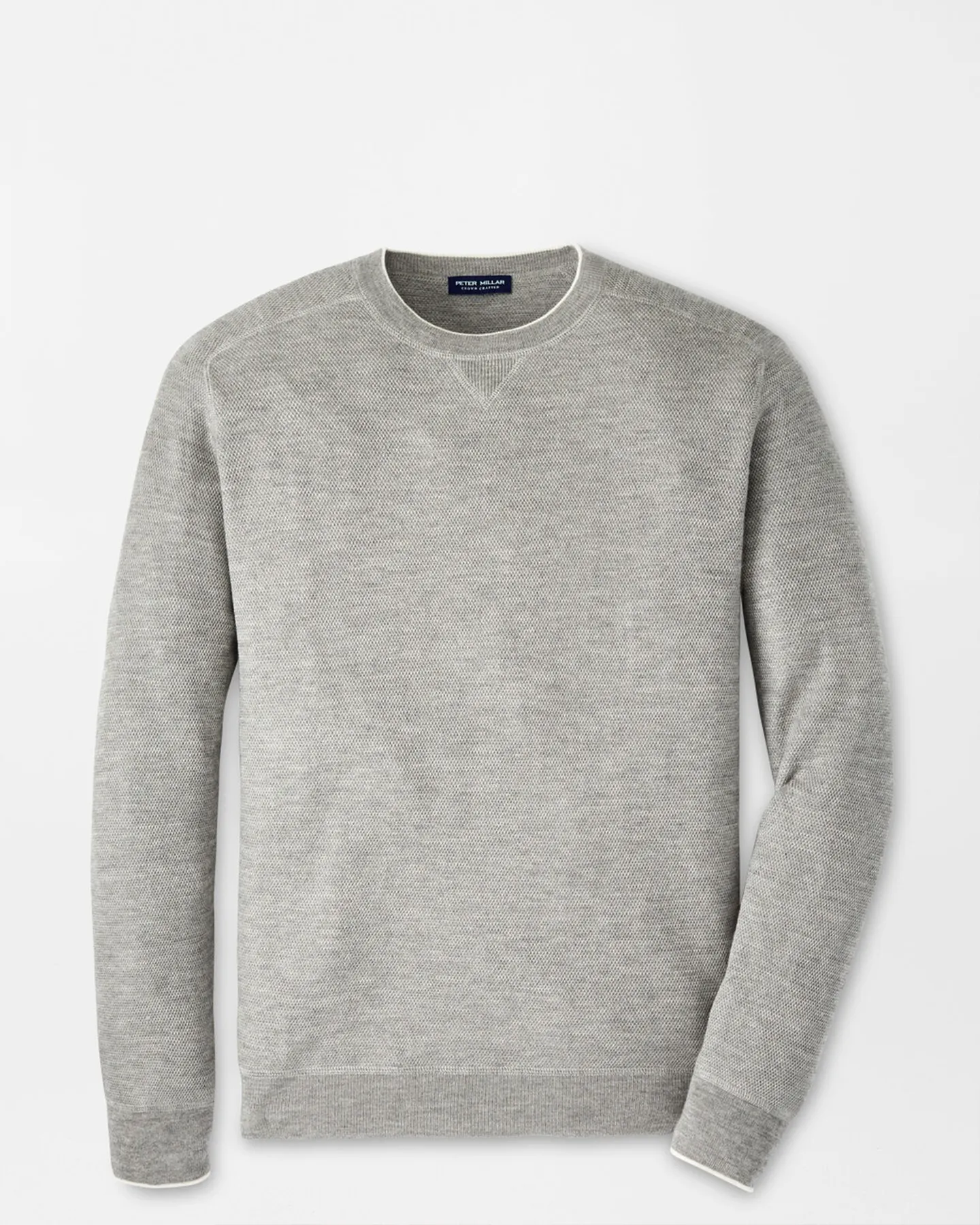 VOYAGER CASHMERE-SILK SADDLE SHOULDER CREW NECK SWEATER - GALE GREY