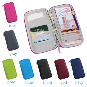 Wan Women Travel Passport Bag Credit ID Card Holders Cash Wallet Purse Documents Case Zipper Organizer Belt Unisex Popular