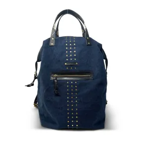 Washed Navy Studded Backpack