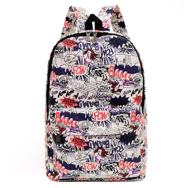 women printing backpacks  backpack for women and men rucksack fashion canvas bags retro casual school bags travel bags