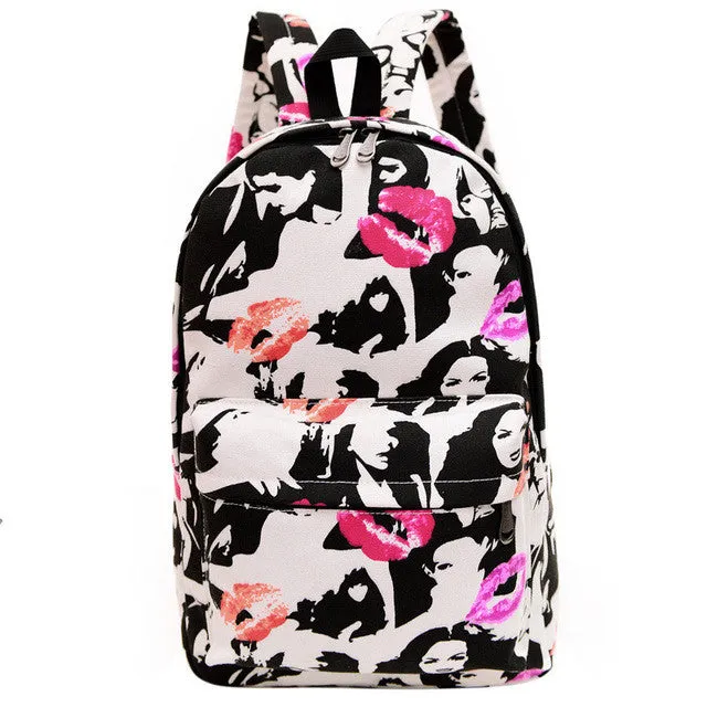 women printing backpacks  backpack for women and men rucksack fashion canvas bags retro casual school bags travel bags